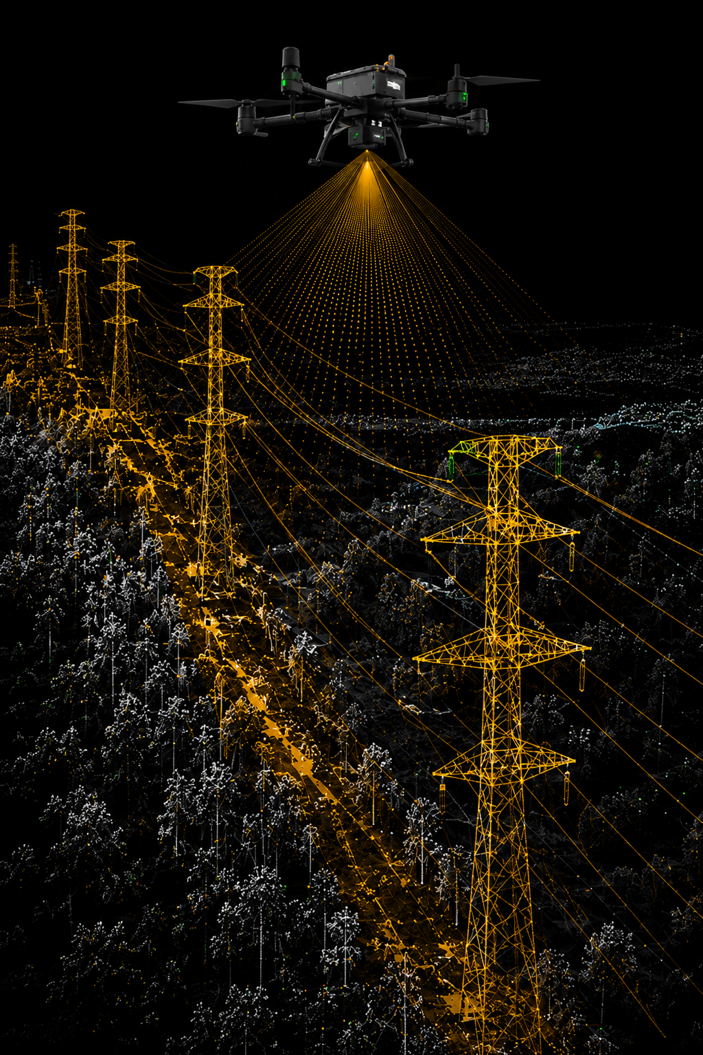 LiDAR aéreo para líneas eléctricas